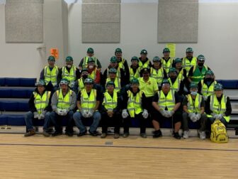 Group of CERT trainees wearing safety vests at a training.