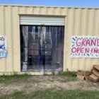 Running Strong Food Pantry grand opening at Oyate Ta Kola Ku Community Center, showing the new container pantry ready to serve local families.