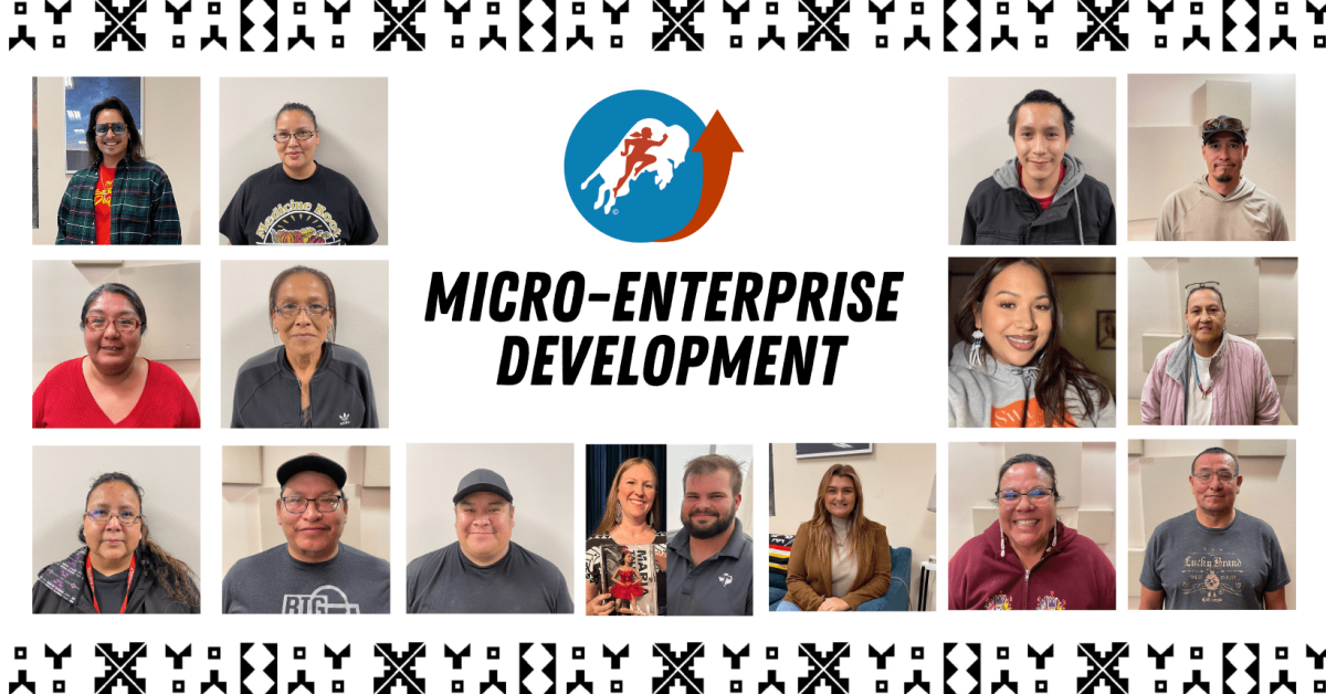 Collage of participants in the Micro-Enterprise Development 2024-2025 program by Running Strong, supporting Native-owned small businesses.