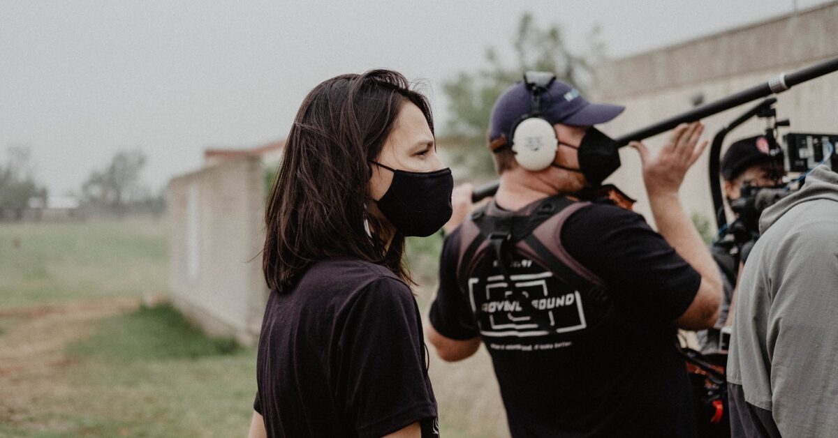 Loren Waters on set