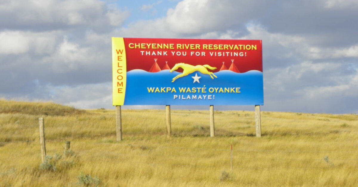 cheyenne river greeting sign